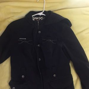 Black jacket with inner zebra print